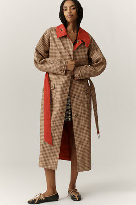 Damson Madder Anja Reversible Organic Cotton Trench Coat | Anthropologie (US)