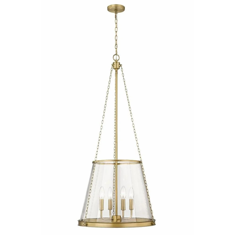 4 Light Pendant in Industrial Style-39.25 inches Tall and 18 inches Wide-Rubbed Brass Finish Bailey Street Home 372-Bel-4973439 | Walmart (US)