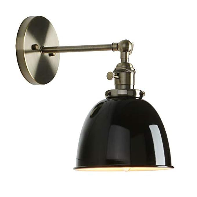 Permo 6.3-Inch Metal Dome Shade Industrial Wall Sconce Lighting Fixture (Black) | Amazon (CA)