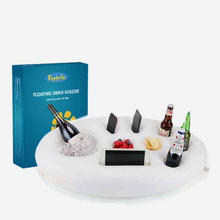 Wei\u00dfer ovaler schwimmender Snack- und Getr\u00e4nkehalter - Vielseitiges Pool-Party-Zubeh\u0... | Amazon (DE)