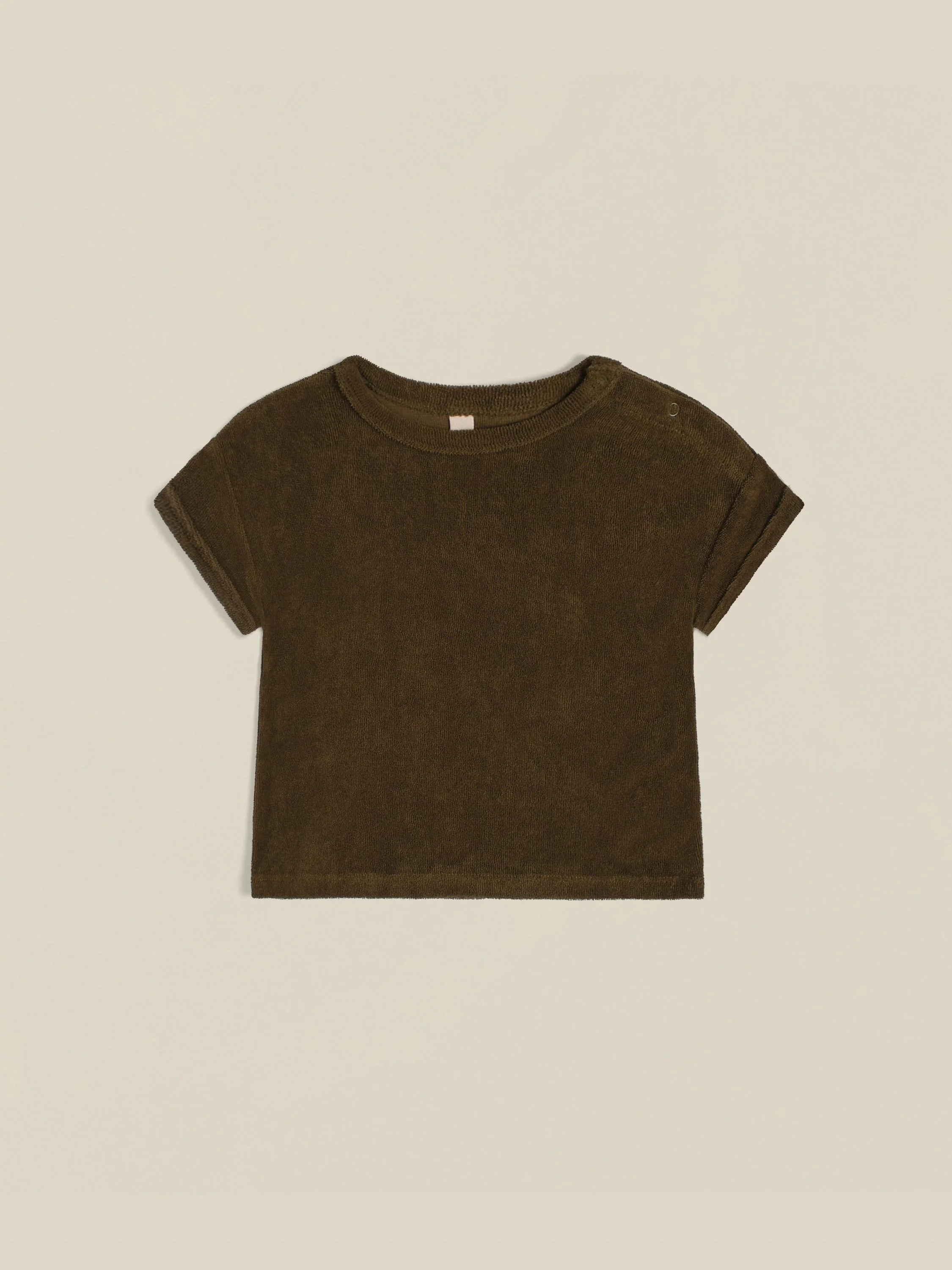Olive Terry Boxy T-Shirt | Organic Zoo