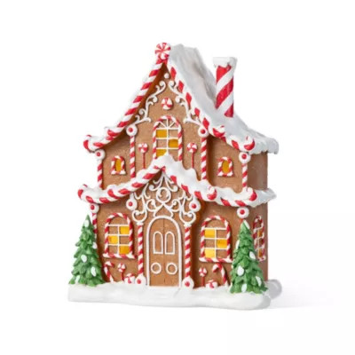 Glitzhome 11.75"H Christmas Lighted Resin Village Table Decor | Belk