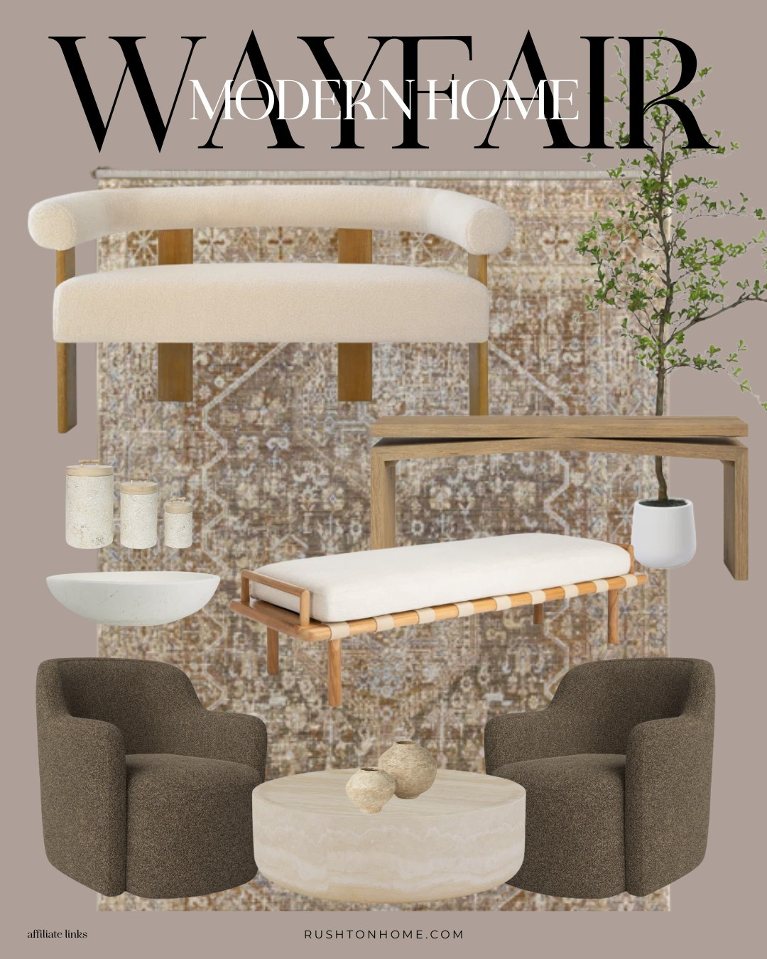 Great additions to an entryway or living room! 

I've been loving these @wayfair home finds! This inspiration pulls together a vibe that feels antique, european, earthy and yet still modern.

Home decor, home design, interior design, furniture, console table, accent chairs, vases, candlesticks, bench, cabinet, sideboard, dining table, entry bench, coffee table, stone table, sode table, boucle and wood bench
 

 

#LTKWatchNow #LTKHome #LTKSaleAlert