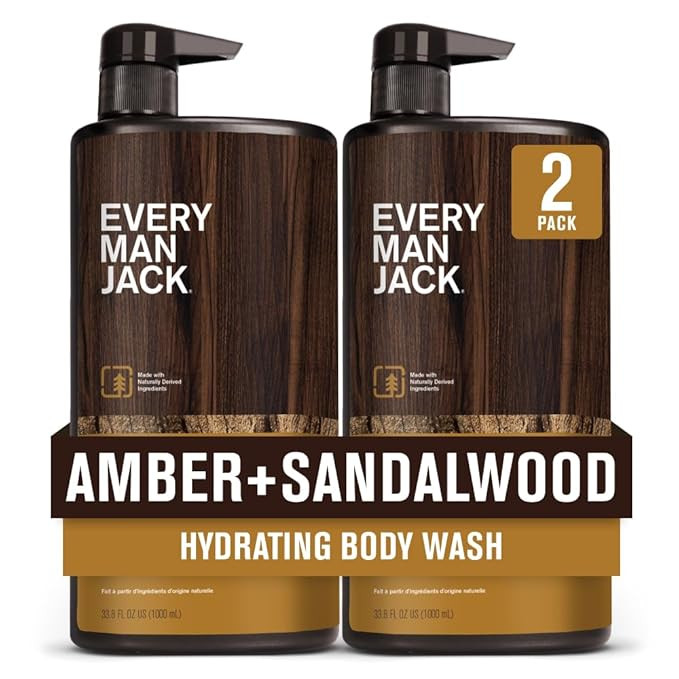 Every Man Jack Amber + Sandalwood Mens Body Wash for All Skin Types - Cleanse, Hydrate, and Smell... | Amazon (US)
