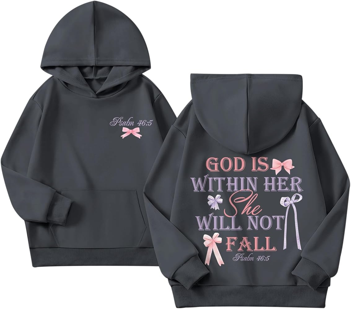 Girl's Christian Graphic Hoodie God is Within Her Hoodies for Kids Jesus Faith Religious Sweatshi... | Amazon (US)