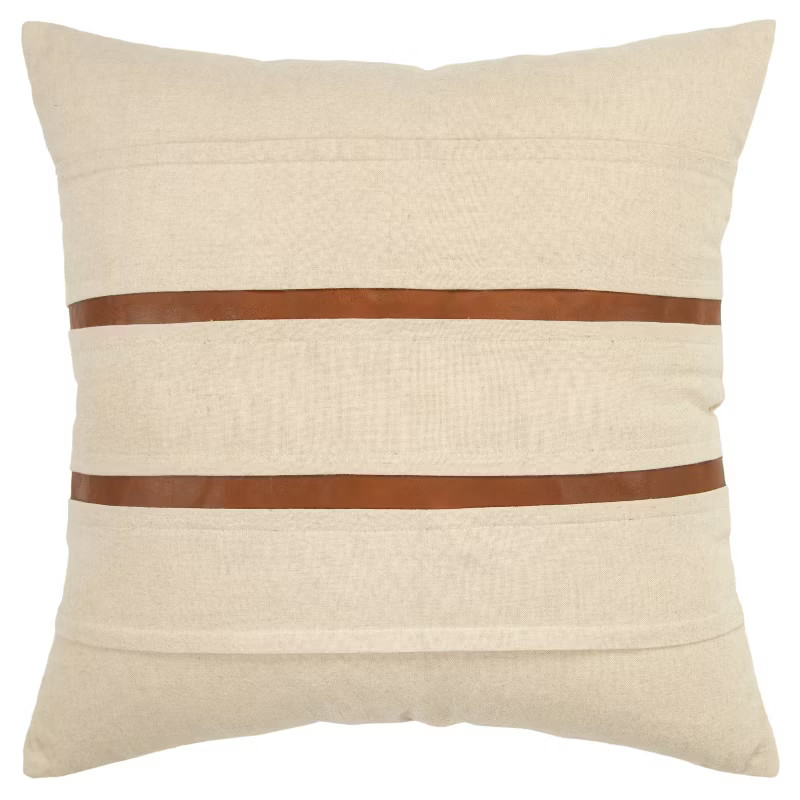 20"x20" Oversize Striped Polyester Filled Square Throw Pillow Cream - Donny Osmond Home | Target