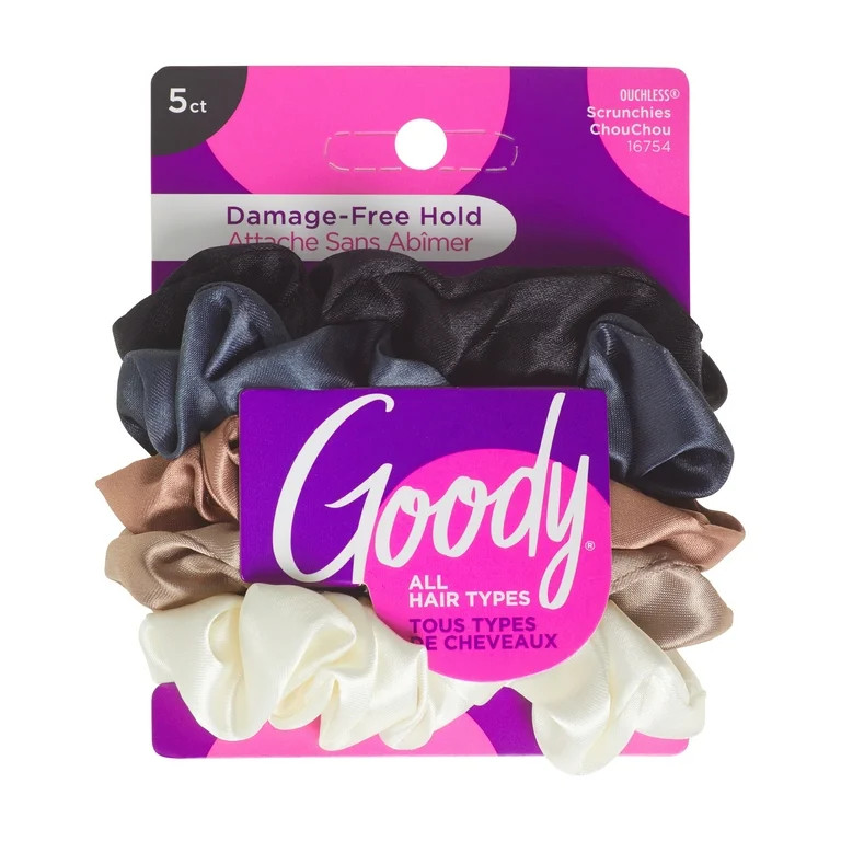 Goody Satin Scrunchies 5Ct Neutral All Hair Types | Walmart (US)