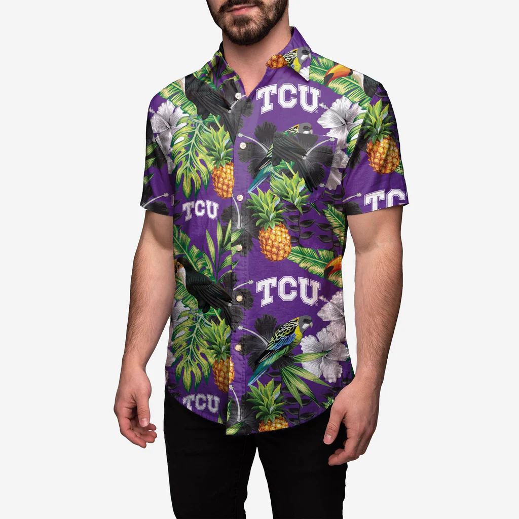 TCU Horned Frogs Floral Button Up Shirt | FOCO inc