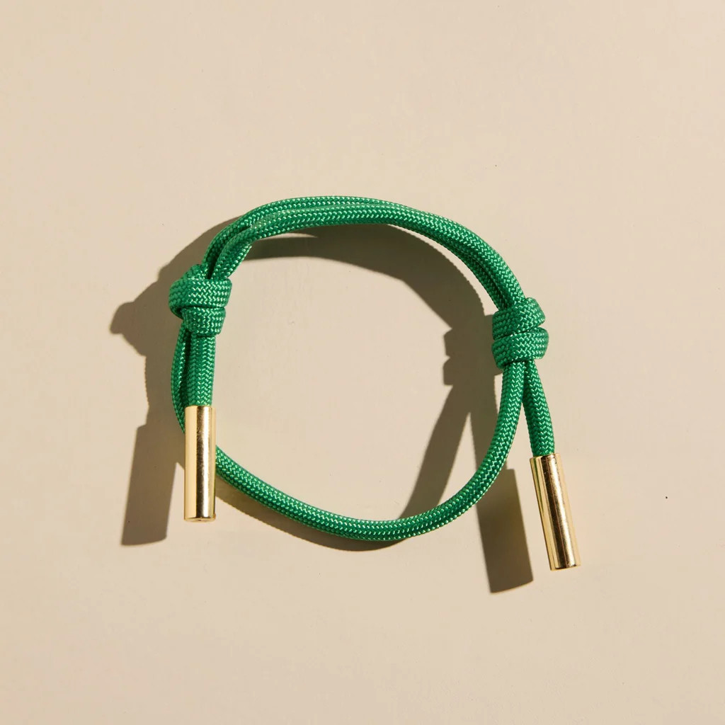 Green Cord Bracelet | Nickel and Suede