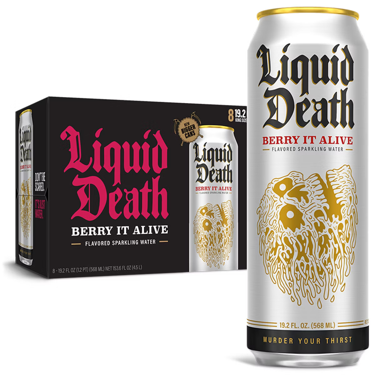 Liquid Death Berry It Alive Agave Sparkling Water - 8pk/19.2 fl oz Cans | Target