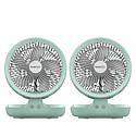 Geek Aire 2pk Rechargeable Oscillating Folding Table Fan w/Night Light - White | HSN
