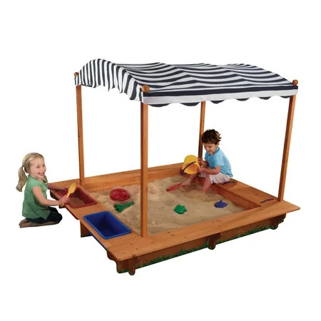 KidKraft Outdoor Sandbox with Canopy - Navy & White | Walmart (US)