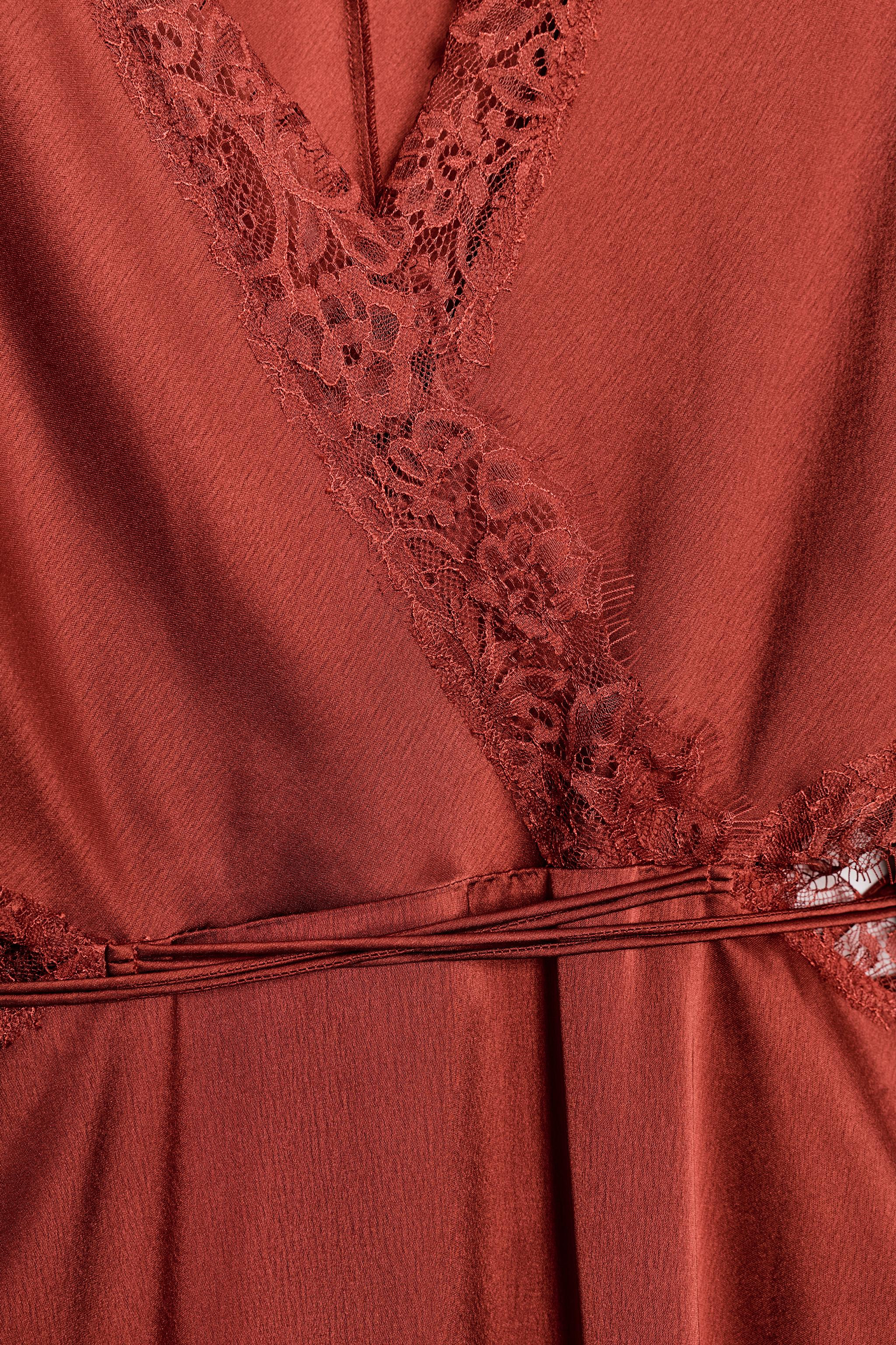 ZW COLLECTION SATIN LACE DRESS | Zara US