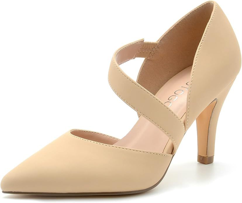 GOTOGO Women's Closed Toe Heel Pumps | Amazon (US)