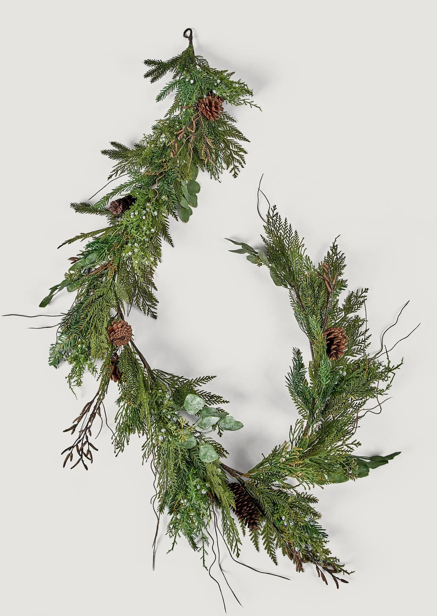 UV Treated Outdoor Faux Cedar and Pine Cone Garland - 72" | Afloral