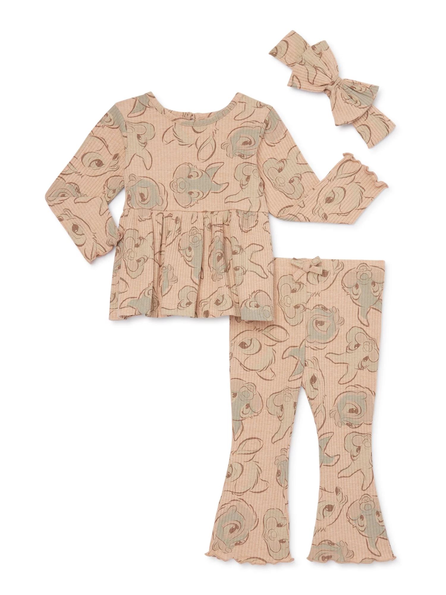 Disney Bambi Baby Girls Top, Pants and Headband, 3-Piece Set, Sizes 0/3-24 Months | Walmart (US)