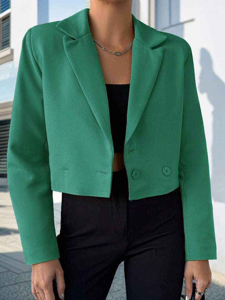 SHEIN Lapel Collar Two-button Blazer | SHEIN