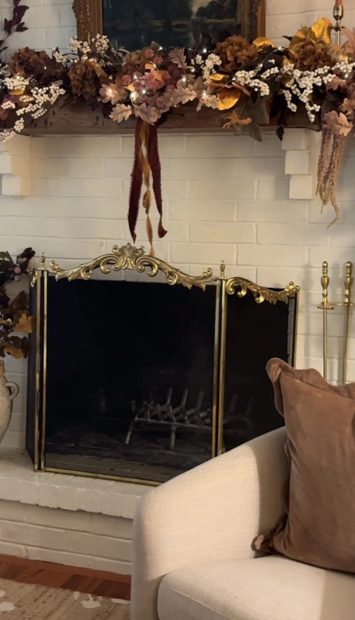 This vintage brass fireplace screen is one of my most asked about vintage items. So, every once in a while, I will source similar vintage brass fireplace screens. This one really elevated the look and feel of my fireplace. This time around, I found one that I’ve never seen before. It is spectacular. ￼

#LTKSeasonal #LTKHome #LTKSaleAlert