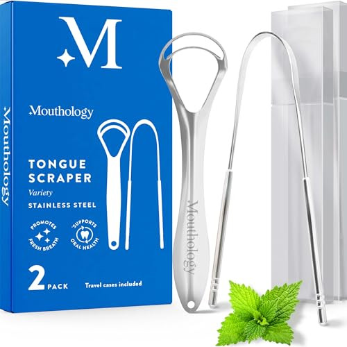 Mouthology Tongue Scraper for Adults (Variety Pack), Reduce Bad Breath, Metal Tongue Scraper, Tongue Cleaner, Tongue Scraper, Stainless Steel Tongue Scraper, Tongue Cleaner for Adults | Amazon (US)