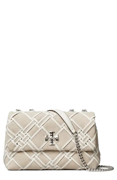 Tory Burch Small Kira Woven Canvas Convertible Shoulder Bag in Natural/blanc at Nordstrom | Nordstrom