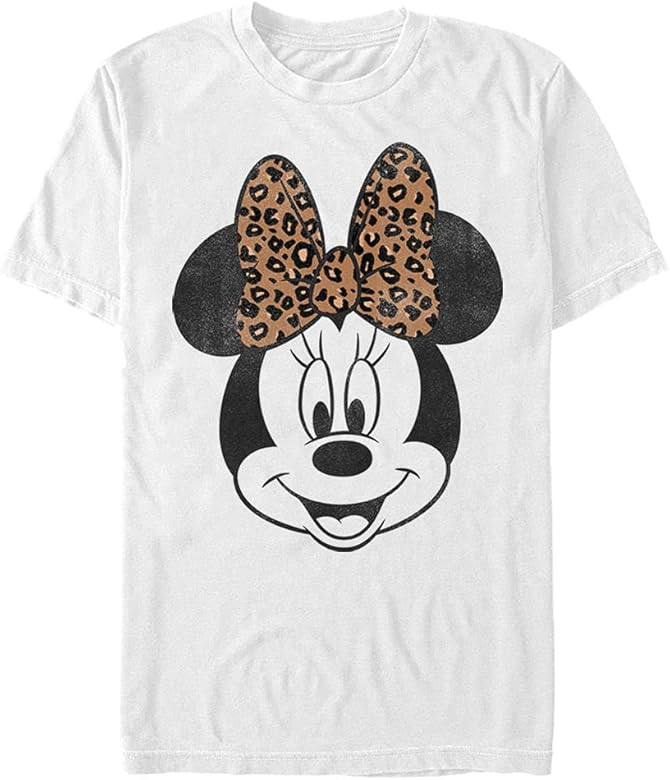 Disney Men's Characters Modern Minnie Face Leopard T-Shirt | Amazon (US)