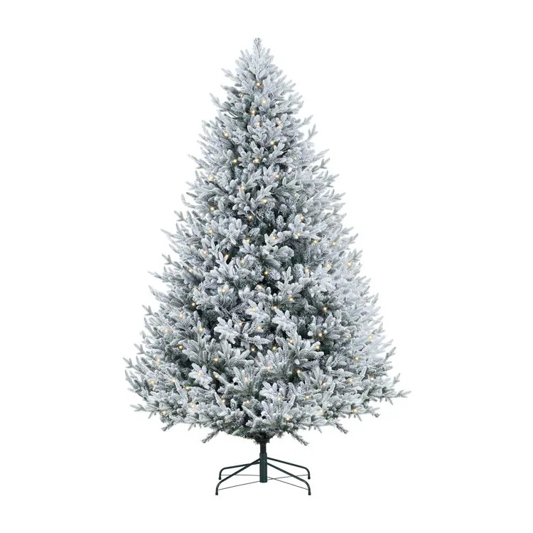 Frosted Fir Snow Flocked Christmas Tree Prelit, Realistic Snowy Frosted Christmas Tree with Lights | Bed Bath & Beyond