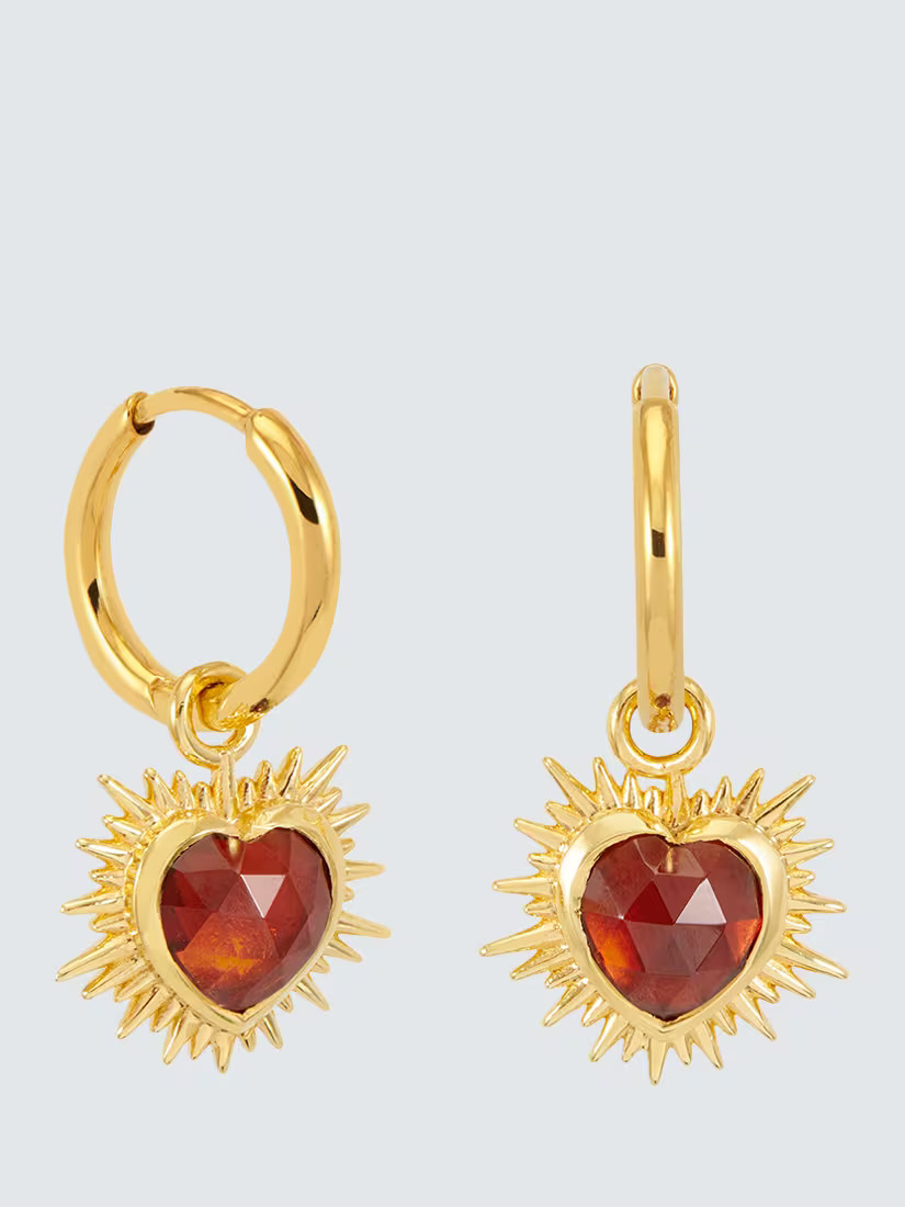 Rachel Jackson London Electric Love Art Deco Huggie Hoop Earrings, Gold | John Lewis (UK)