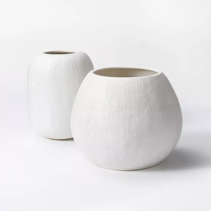 Tall White Textured Vase - Threshold™ designed with Studio McGee | Target