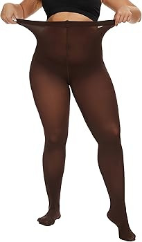 CozyWow Plus Size Tights for Women 80D Soft Solid Color Semi Opaque Pantyhose High Waist 1X 2X 3X... | Amazon (US)