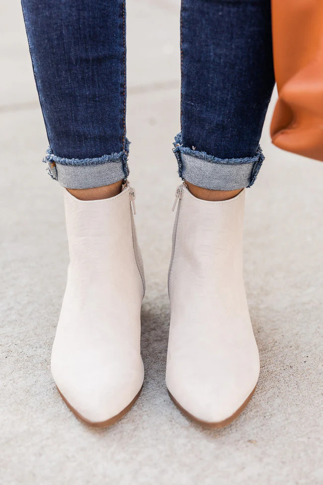 Juno Leather Grey Booties | The Pink Lily Boutique
