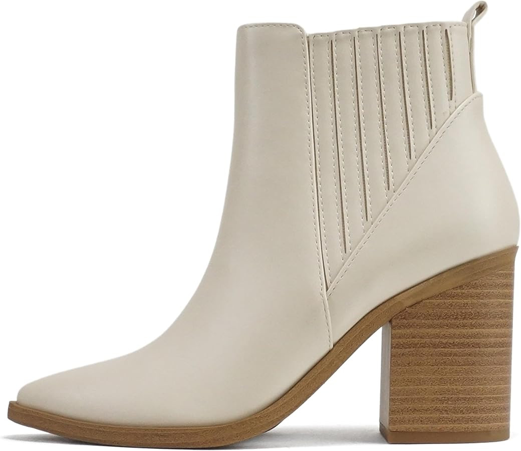 Soda “DUVETS” ~ Women Pointed Toe Pull-On Finger Gore High Heel Ankle Boot | Amazon (US)