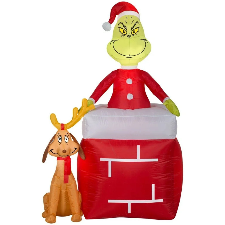 The Grinch & Max Chimney Airblown Inflatable | Walmart (US)