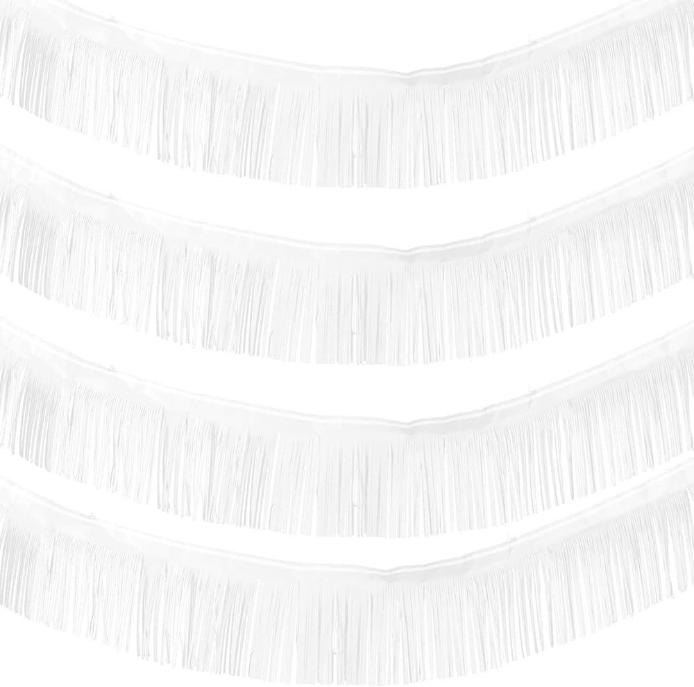 4 Packs 10 Feet Fringe Garland Valentine‘s Day Foil Fringe Garland Metallic Tinsel Foil Christm... | Amazon (US)