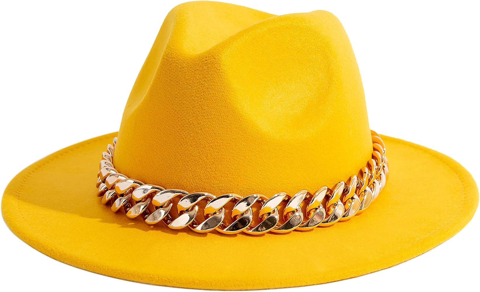 Gossifan Men & Women Belt Buckle Fedora Hat Wide Brim Floppy Panama Hat | Amazon (US)