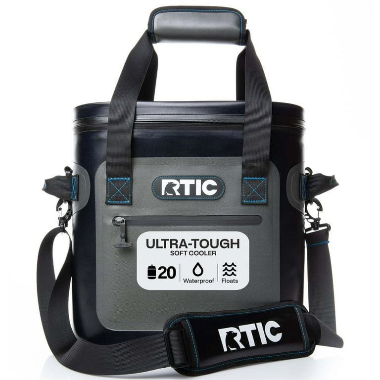 RTIC 20 Can Ultra-Tough Soft Cooler, 15 Qt, Leakproof, Waterproof Zipper,  Blue  &  Grey, Soft Pa... | Walmart (US)