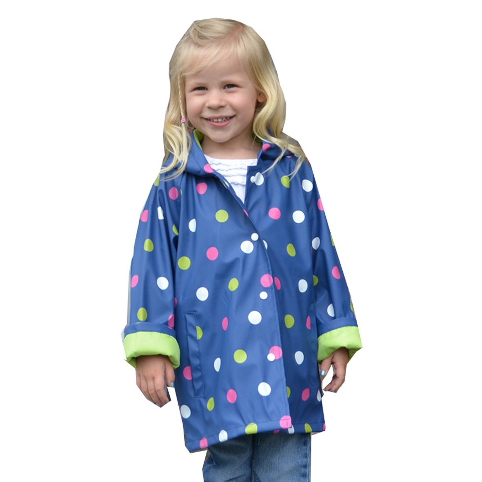 Foxfire FOX-601-25-3T Childrens Navy Polka Dot Raincoat - Size 3T | Walmart (US)
