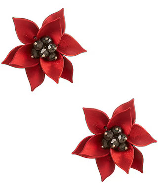 Scarlet Flowers Large Statement Drop Earrings | Dillard's