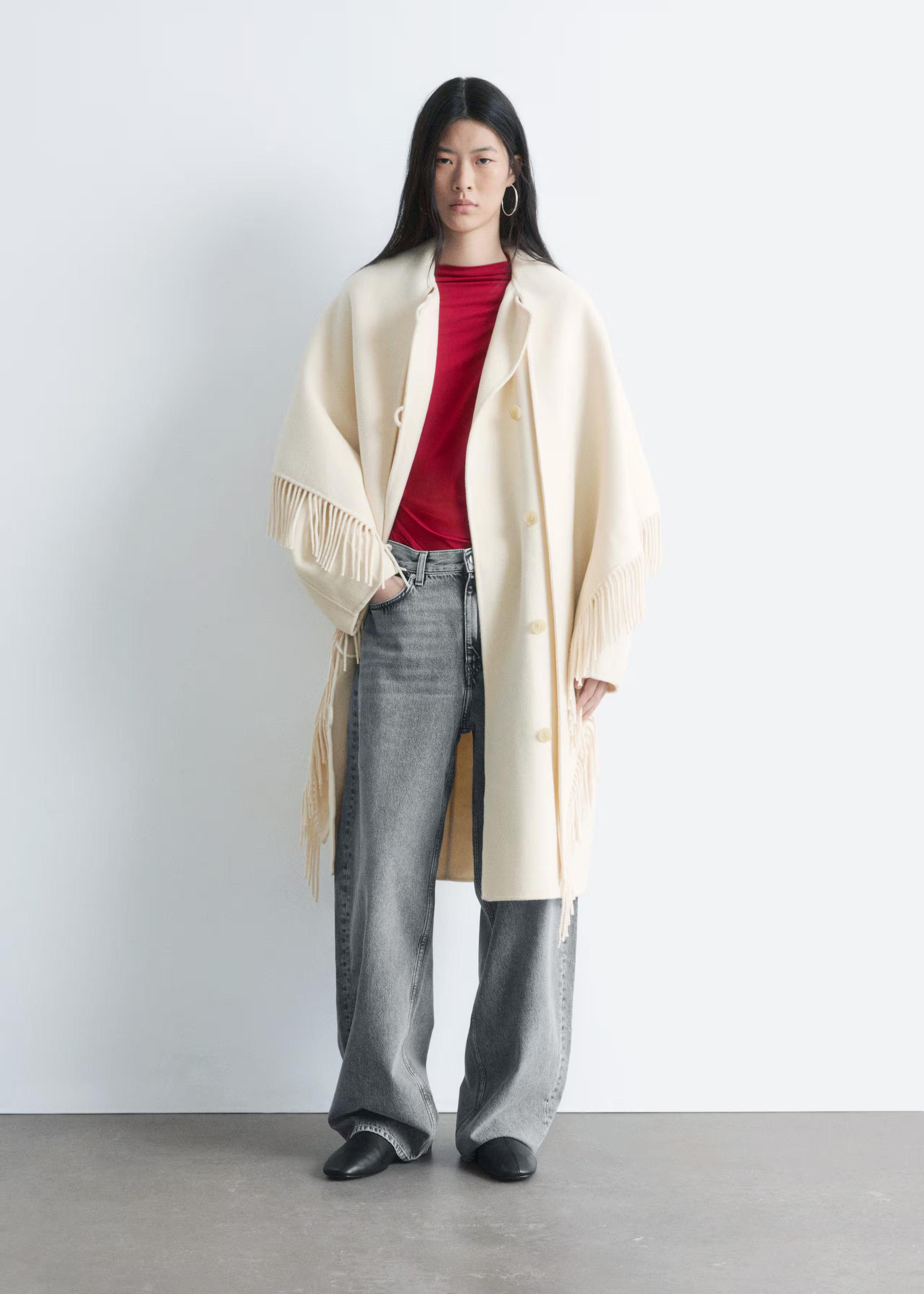 Fringed Shawl Wool Coat | & Other Stories UK