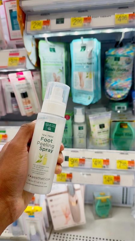 This tea tree foot peeling spray by Earth Therapeutics is literally a pedicure in a bottle 🙌🏾😍. I picked it up for $9.99 at Walmart, and it’s available on Amazon too.

I was looking for a product I could use to help get the dead skin off of my feet when I did my at home pedicure. After I used it, my feet felt BABY SOFT and I can’t believe how much dead skin came off 😂.

To use it you shake it up, spray it a couple of times on your feet, and rub it in. The dead skin starts peeling / rolling right off. 

This is definitely a must have to get your feet sandal ready 🩴👡✨

#LTKbeauty