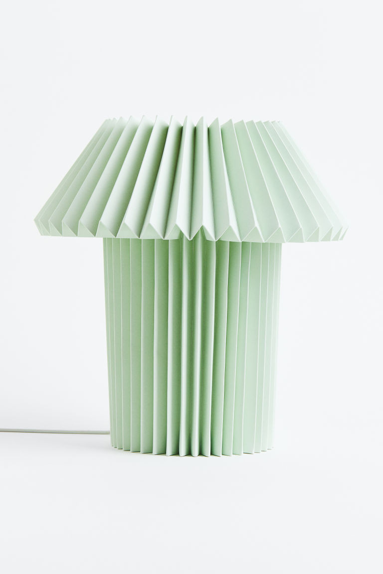 H & M - Pleated paper table lamp - Green | H&M (UK, MY, IN, SG, PH, TW, HK)
