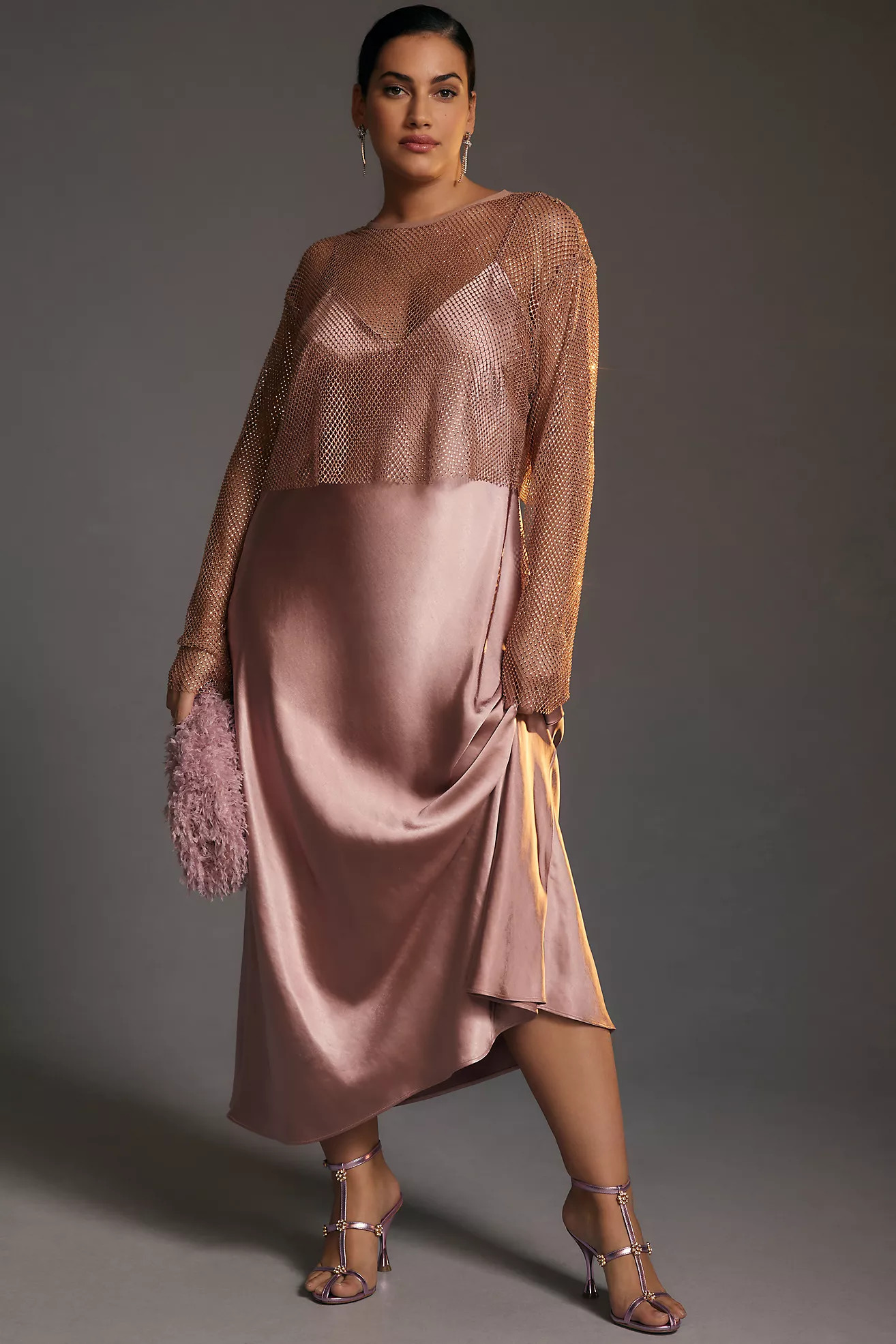 DOLAN Mesh Slip Twofer Midi Dress | Anthropologie (US)