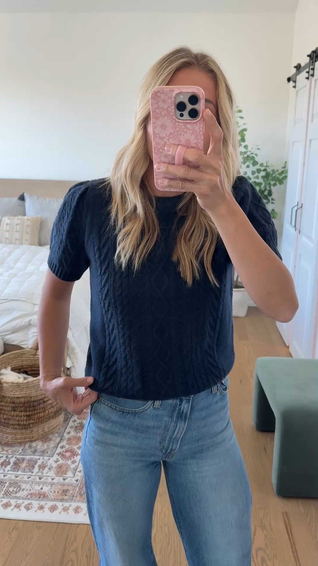 Love this short sleeve cable knit sweater! Got it in size medium  

#LTKSeasonal #LTKFindsUnder50 #LTKSaleAlert