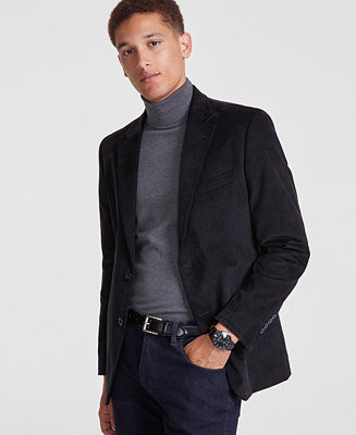 Men's Modern-Fit Solid Stretch Corduroy Elbow Patch Sport Coat | Macy's