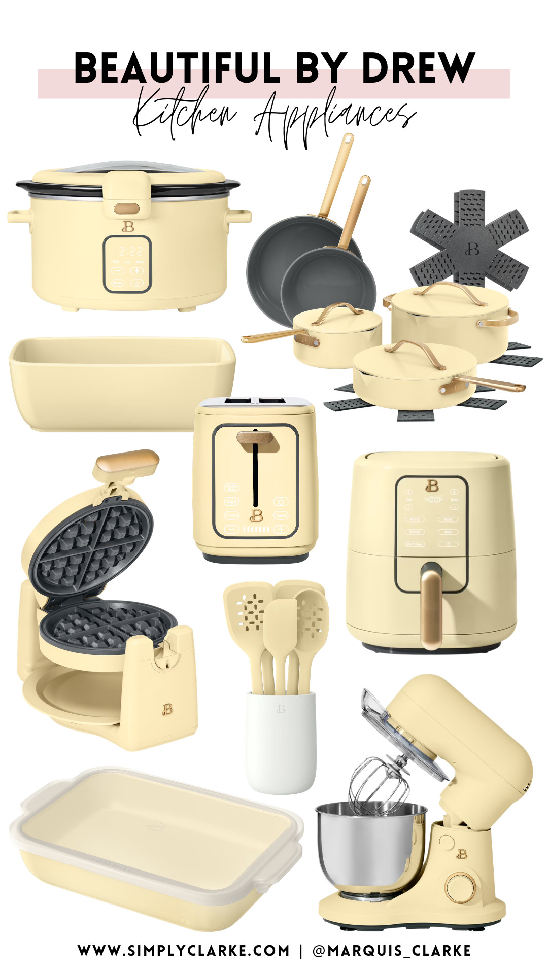 Kitchen appliances that are actually cute! Loving these pastel kitchen finds from Beautiful by Drew — from the stand mixer to the waffle maker and air fryer. Functional and aesthetic for your countertop! Linking all my favorites! #LTKHome #KitchenFinds #LTKStyle 

 