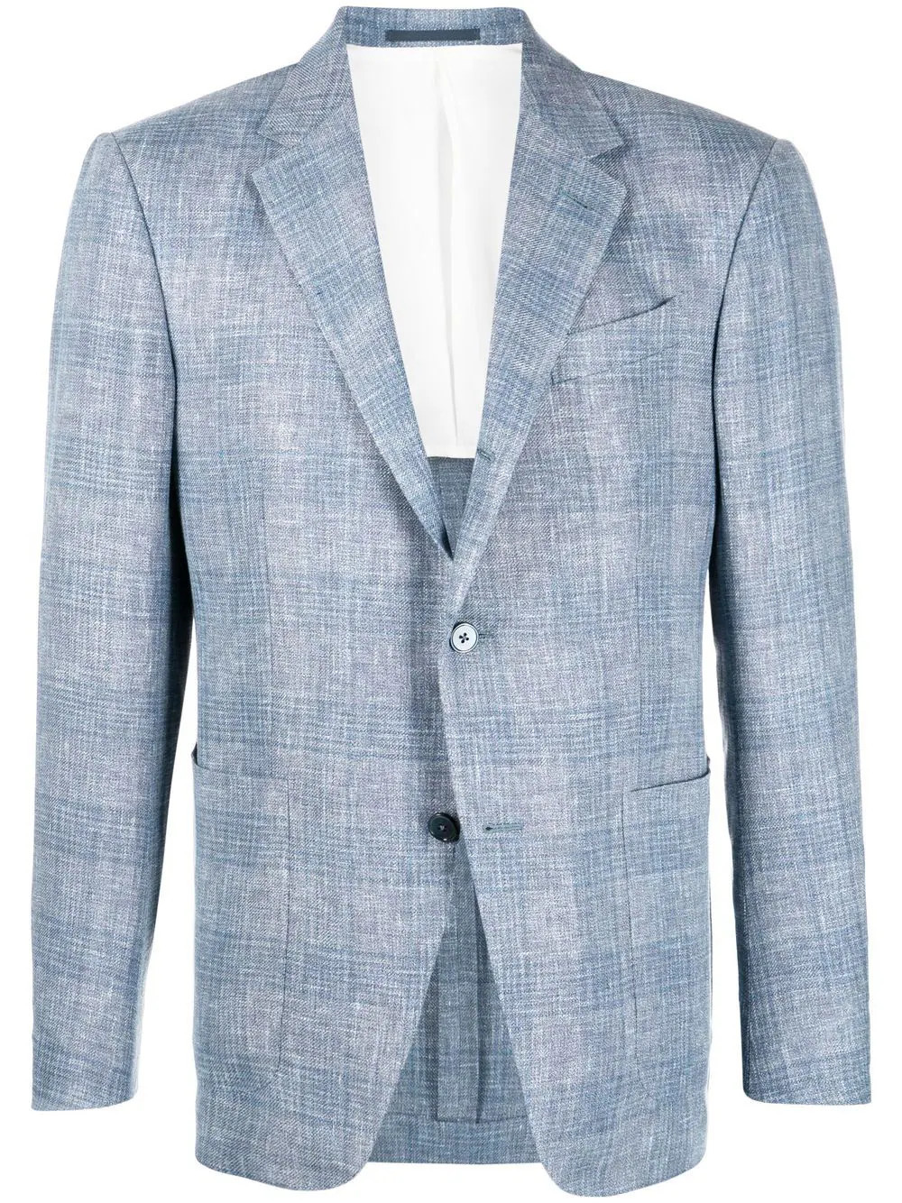 Zegna checked single-breasted blazer - Blue | Farfetch Global