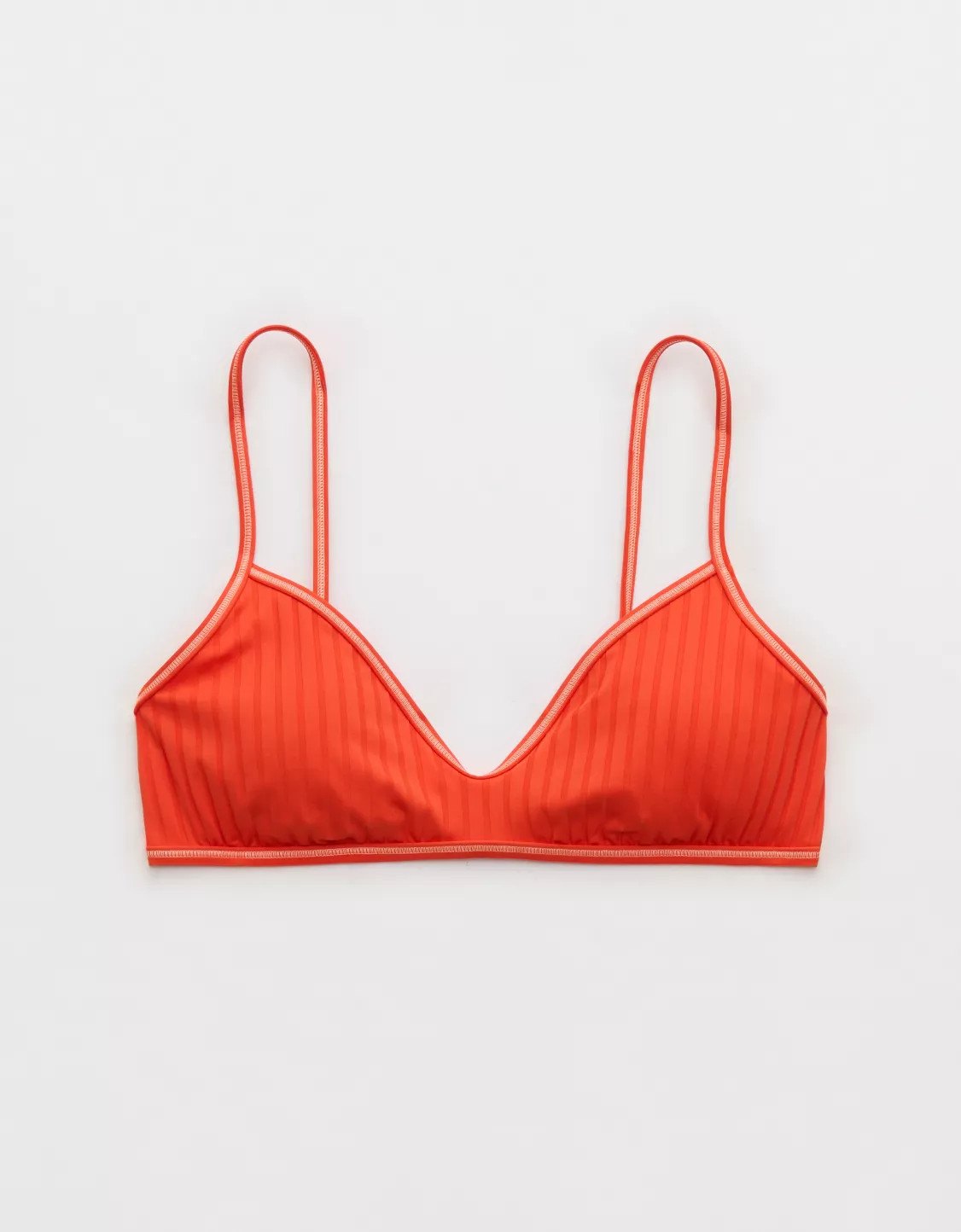 Aerie Skinny Strap Voop Ribbed Bikini Top | American Eagle Outfitters (US & CA)