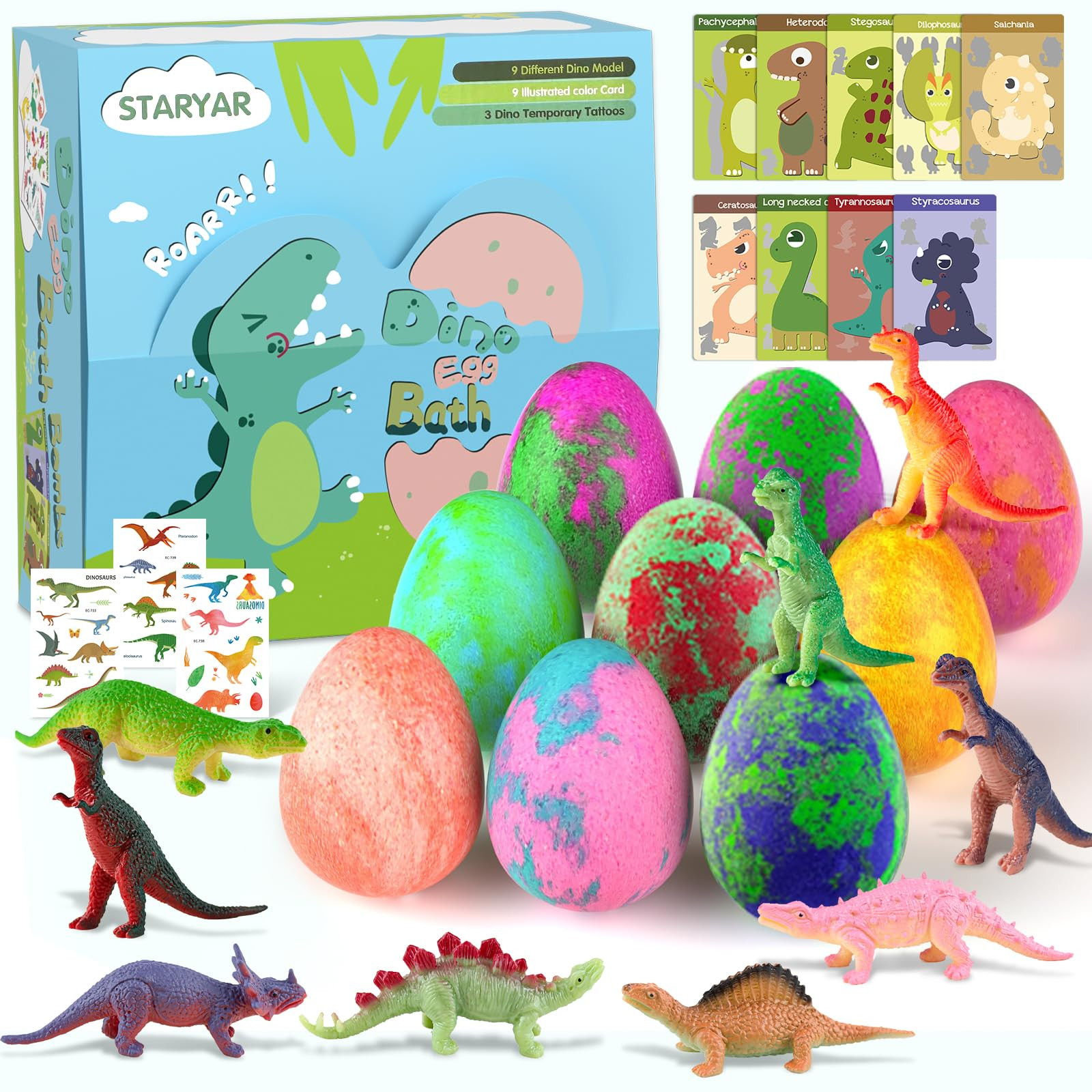 Bath Bombs for Kids with Surprise Toys Inside - 9 Pack Organic Dinosaur Bath Bombs Gift Set, Bubb... | Amazon (US)