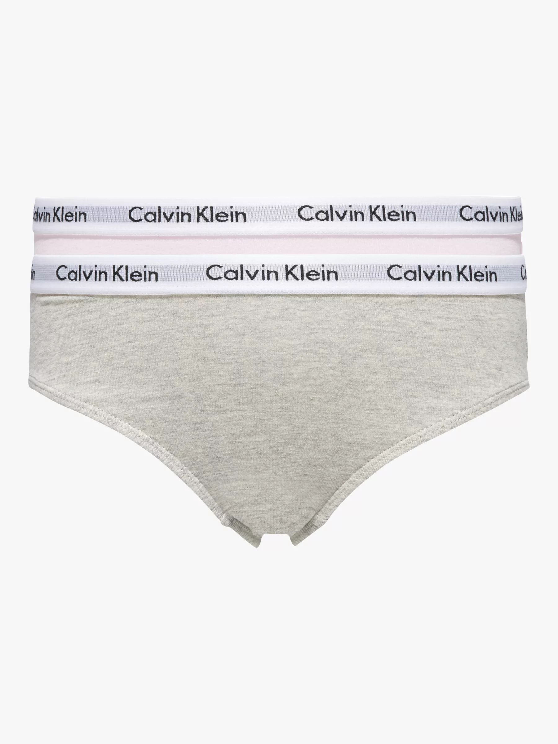 Calvin Klein Kids' Bikini Briefs, Pack of 2, Grey/Pink | John Lewis (UK)