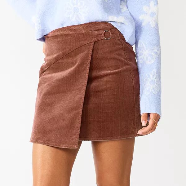 Juniors' SO® Asymmetrical Faux-Wrap Skirt | Kohl's