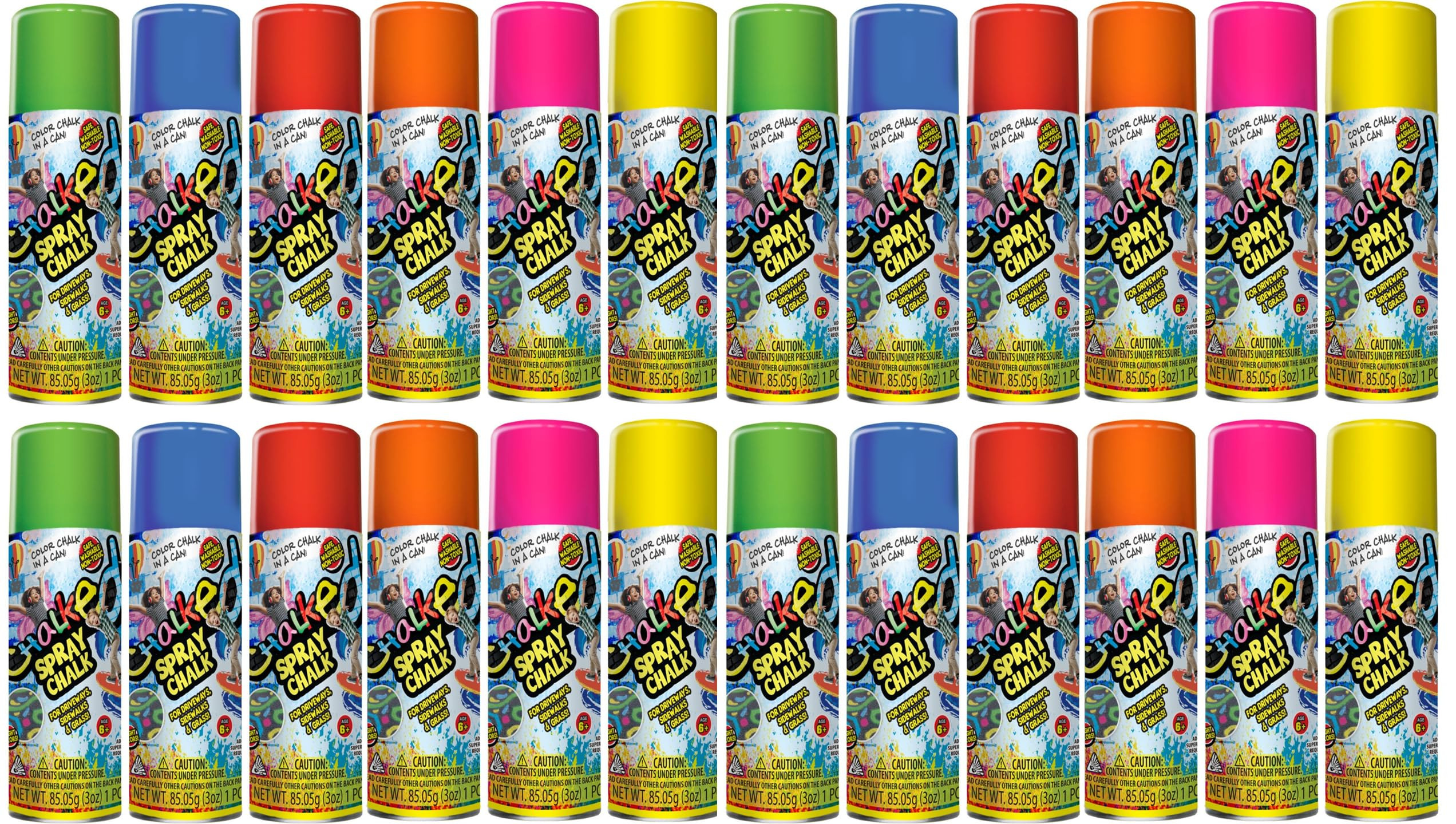 JA-RU Sidewalk Chalk Spray (Assorted) Kids Driveway, Yard, Sidewalk Liquid Colored Chalk. Field M... | Amazon (US)
